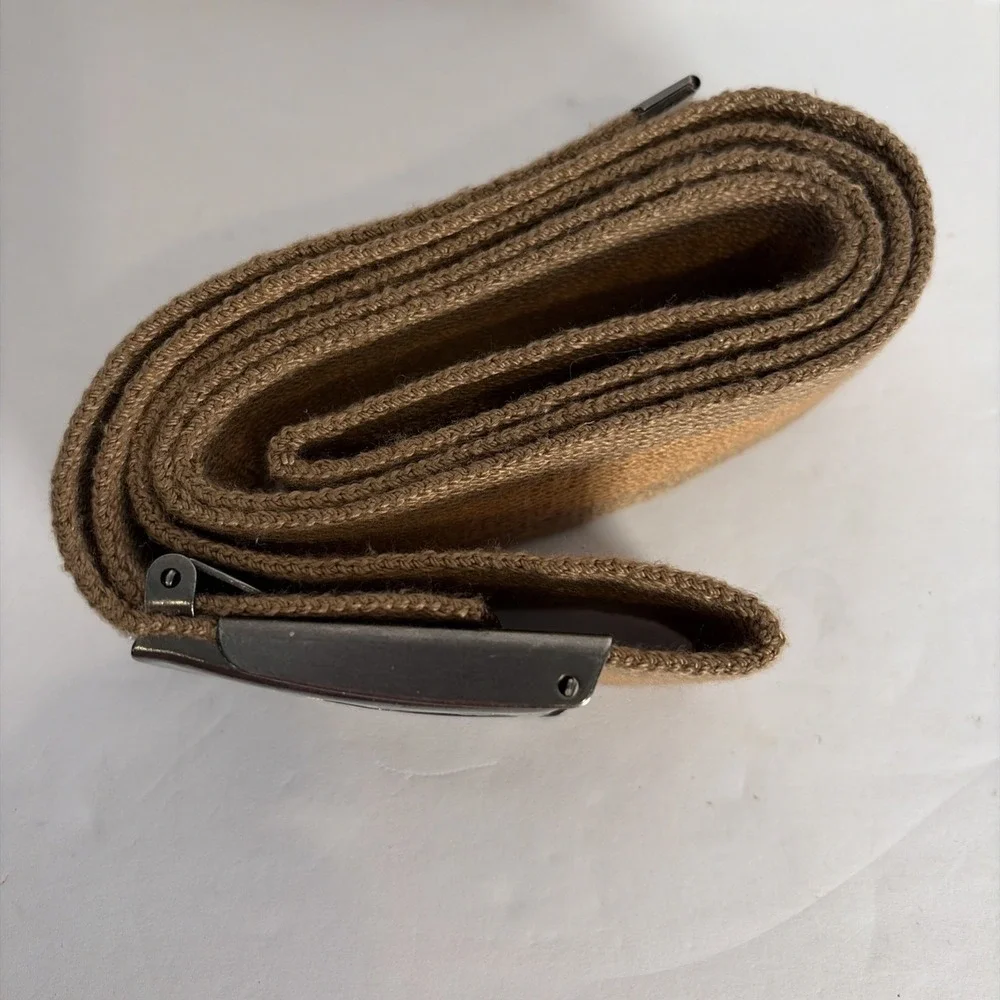 Ecko Unltd Clasp Belt Size 40 Brown Beige Stripe